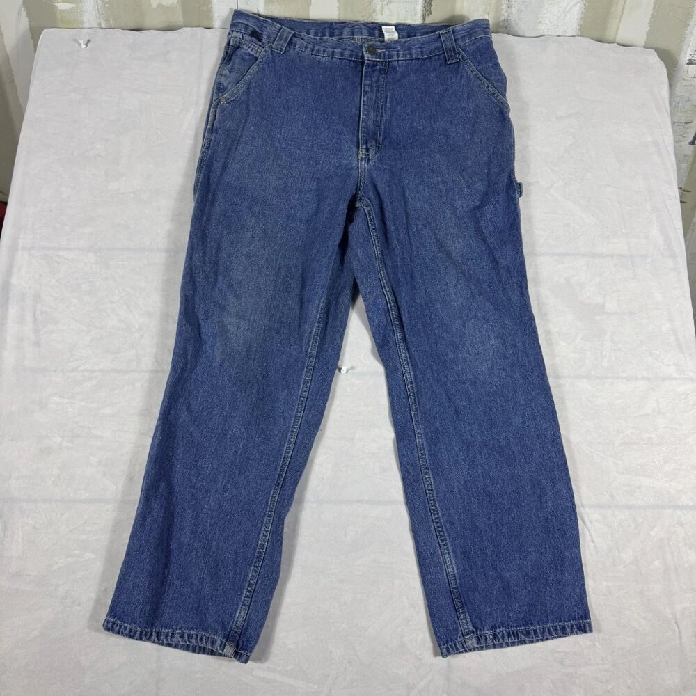 Craftsman Mens Carpenter Jeans Blue Denim‎ Utility Pockets Cotton Size 36x30